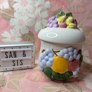 Fruit-Themed Ceramic Jar